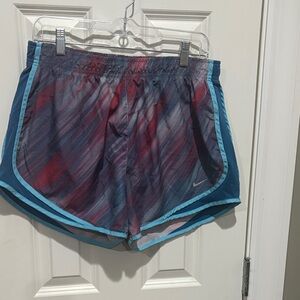 Nike Women's Blue and Red Athletic Shorts